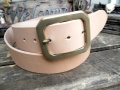 栃木オイル多脂革レザーベルト　【生成】45ｍｍ　革NO,07／ギャリソンバックル付
