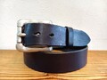 栃木レザーベルト　オイル多脂革　革ベルト 太ピン真鍮ローラーバックルセット　38ｍｍ