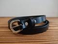 ナローベルト  栃木レザー　20ｍｍ【バックルカラーをお選び頂けます】　剣先40cm ロングタイプ　カシメ留め