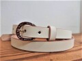 ナローベルト  栃木レザー　20ｍｍ【ホワイト】剣先40cm ロングタイプ　カシメ留め