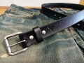 栃木レザーベルト　オイル多脂革　34ｍｍ　IVANローラーバックル付きベルト　アンティークシルバー【選べるベルトカラー】