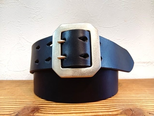 栃木オイル多脂革レザーベルト　革ベルト【ベルトカラーが選べる】45ｍｍ　／314ギャリソンダブルピン真鍮バックル付