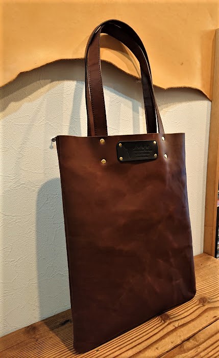 セール品！【完成品】栃木レザー製 JUN COMPANYオリジナルトートバッグ【チョコレートブラウン】