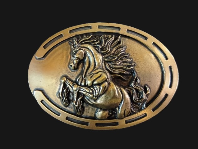 JUN COMPANYオリジナルデザイントップバックル 【暴れ馬】 JC-007 アンティークゴールド