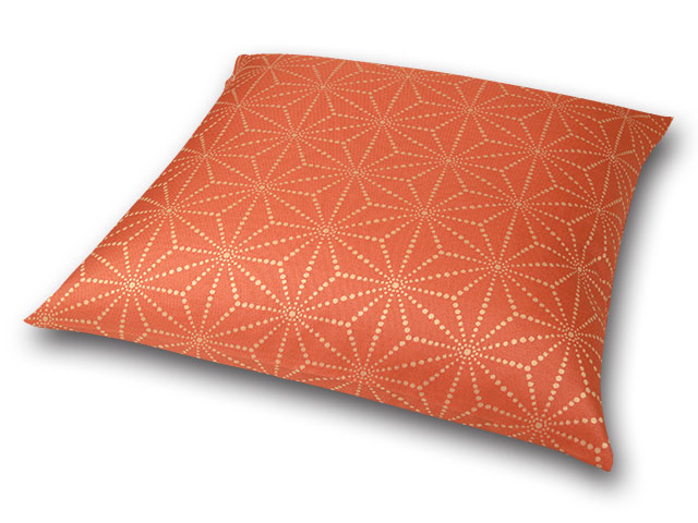 座布団カバー　彩り麻の葉　橙