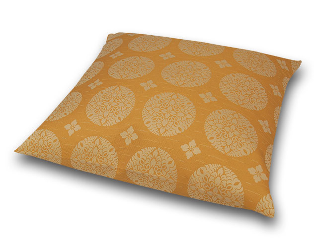 座布団カバー　彩り花紋　黄色