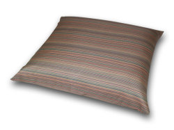 座布団カバー　彩り縞紋　茶紫