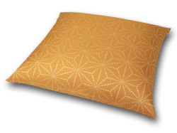 座布団カバー　彩り麻の葉　黄