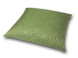 座布団カバー　彩り麻の葉　緑