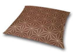 座布団カバー　彩り麻の葉　茶