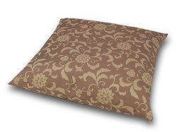 座布団カバー　唐草　茶