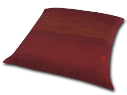 ■業務用座布団専門店【十人色彩】紬（つむぎ）織り座布団カバー■熟練職人の匠■絹交絵羽織「波」赤 EBA-KINU05