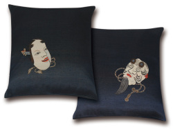 最高級　紬織り　絵羽織　伝統　座布団カバー