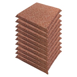 座布団「お召」10枚セット 中芯入り 撥水 40×40×厚さ5cm 小花柄 赤