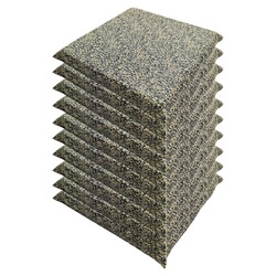 座布団「お召」10枚セット 中芯入り 撥水 40×40×厚さ5cm 小花柄 青