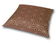 座布団カバー　彩り麻の葉　茶