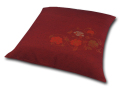 ■業務用座布団専門店【十人色彩】紬（つむぎ）織り座布団カバー■熟練職人の匠■絵羽織シリーズ「花」赤 EBO-6065a