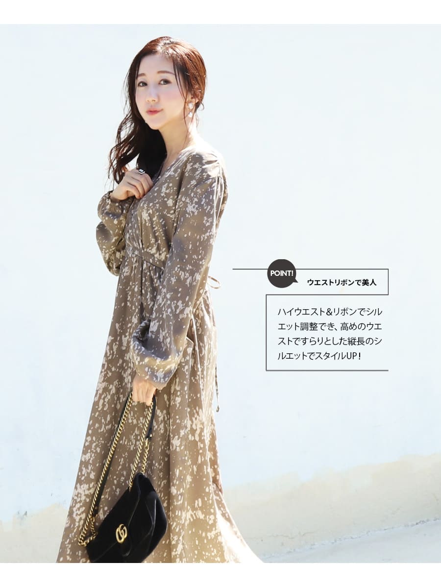 BABY ハンドブロックプリント カシュクール ワンピース 授乳服 マタニ 授乳服・マタニティ＞オリーブ・綿100％ブロックチェックドレス