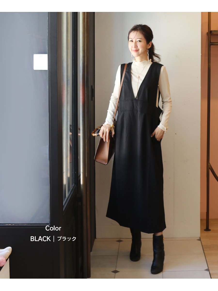 授乳服・マタニティウエア＞Vネックダンボールワンピース×メロウ