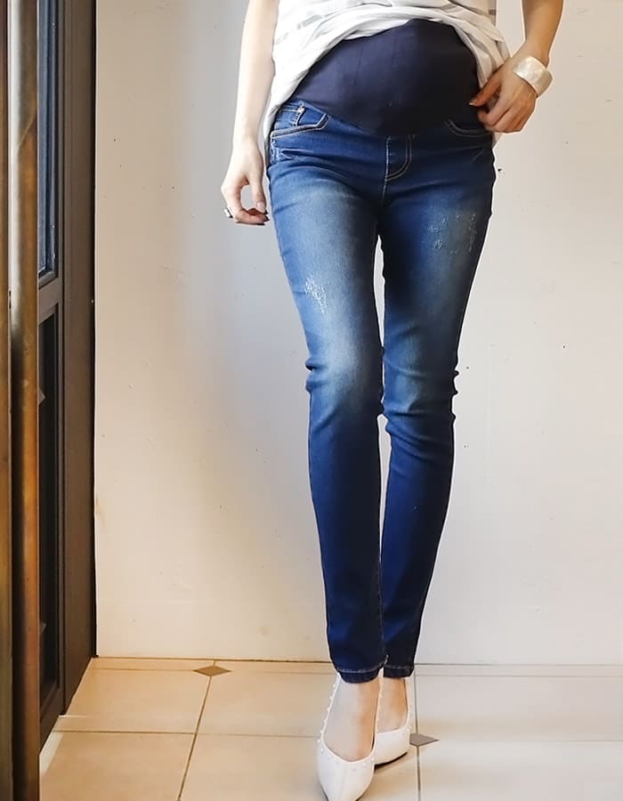 抜群ストレッチ！マタニティデニムパンツ（産前産後）