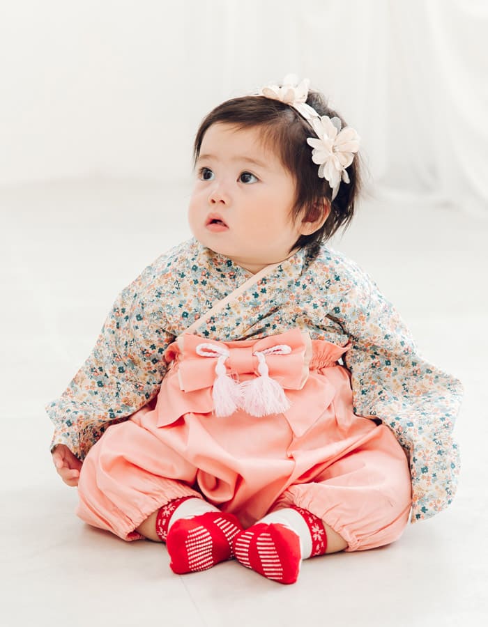 上品＆可愛い袴風和装セットアップ2点セット（女の子柄）