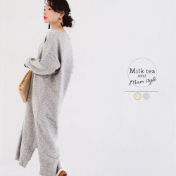 Milk tea next＞コットンコーデュロイ・パフィーワンピース