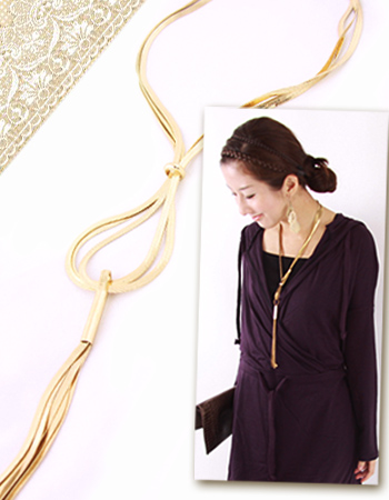 【在庫限りSALE】【アクセサリー】リッチ☆３連オメガロングネックレス（2点までネコポス可）【E】