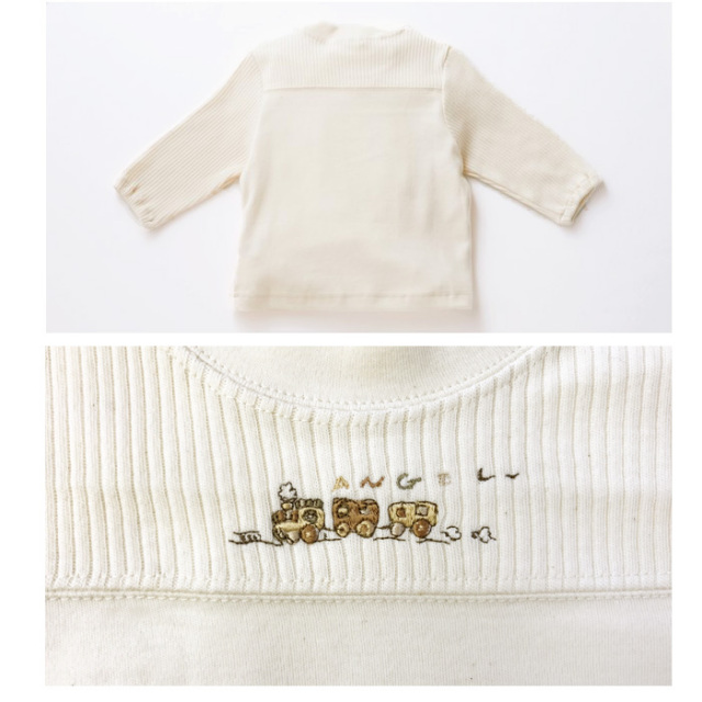 ベビー日本製】柔らかリブ長袖Tシャツ(オーガニックコットン100