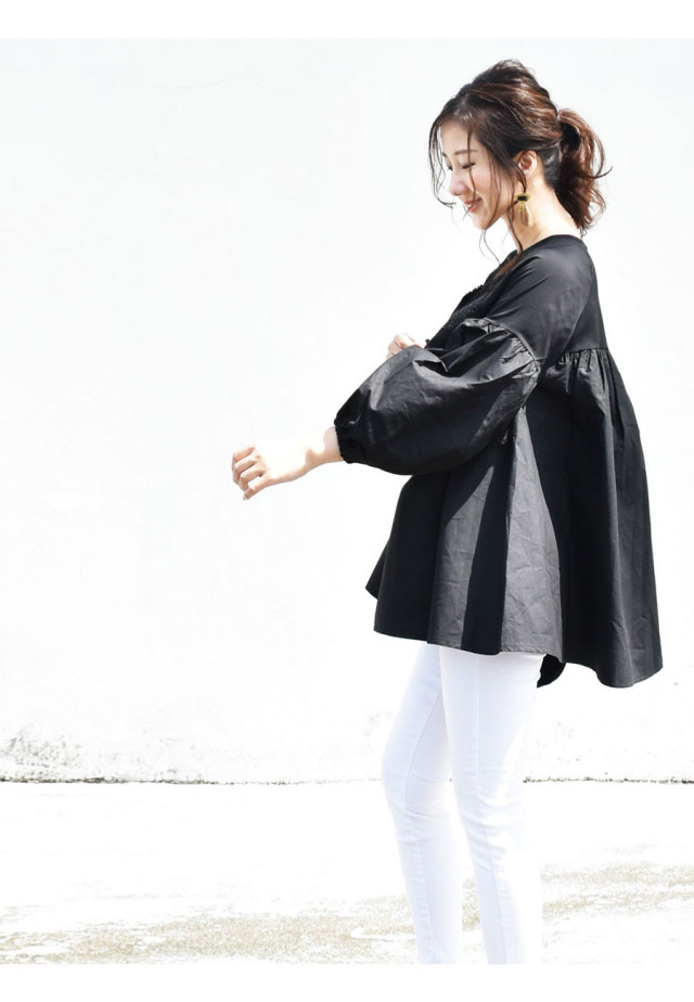 レース×袖コンシャスコットンブラウス|マタニティ服と授乳服の通販なら【公式】Milk tea レース×袖コンシャスコットンブラウス|マタニティ服と授乳服の通販なら【公式】Milk tea