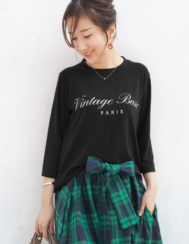 パリス・クルーネック授乳ロゴT