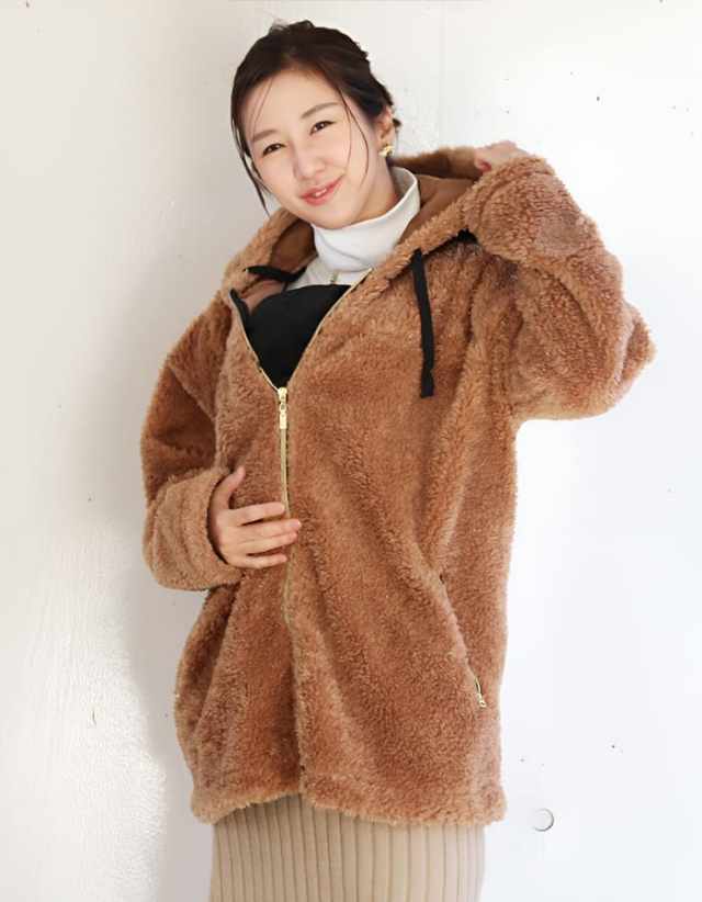 ふわもこボア・前抱っこ対応ママジャンパー