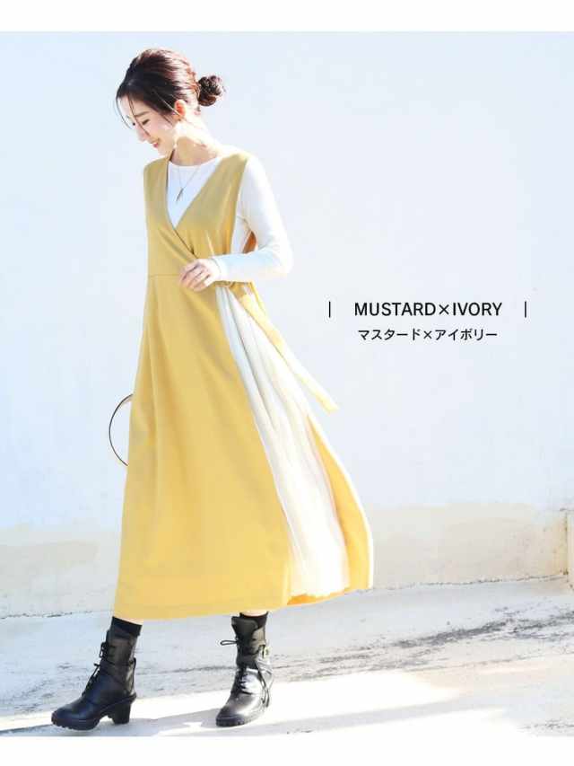 授乳服 マタニティ 21a W新作アリス サイドプリーツエレガントジャンスカ カシュクール