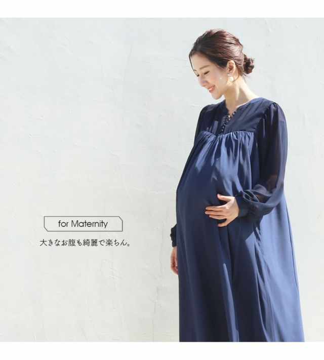 授乳服・マタニティ＞ジャスミン・クルミボタンシアーワンピース