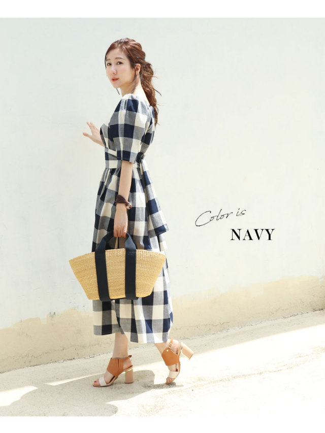 BABY ハンドブロックプリント カシュクール ワンピース 授乳服 マタニ BABY ハンドブロックプリント カシュクール ワンピース 授乳服