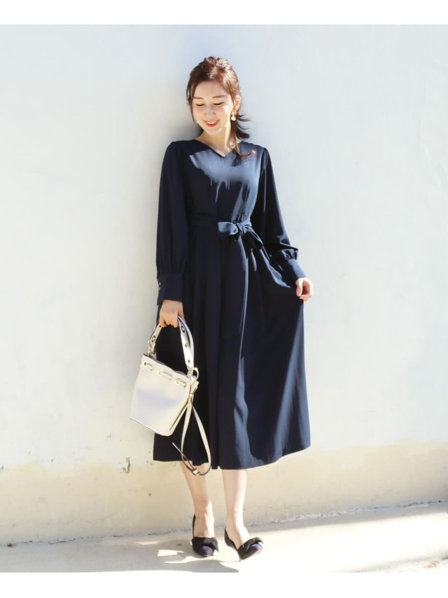 virina マタニティ ウェンディワンピース ネイビー リボン VIRINA（ヴィリーナ）