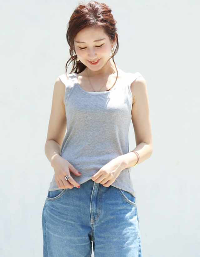 シノン・抜群ストレッチ柔らか授乳リブタンクトップ