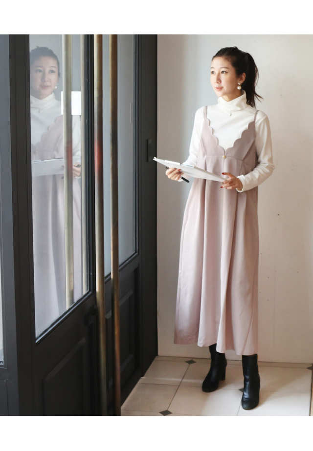 授乳服・マタニティ＞コレット・スカラップキャミワンピース