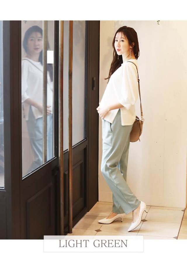 マタニティパンツ＞マノン・抜群ストレッチセンタープレスパンツ｜マタニティ服と授乳服の通販なら【公式】Milk tea