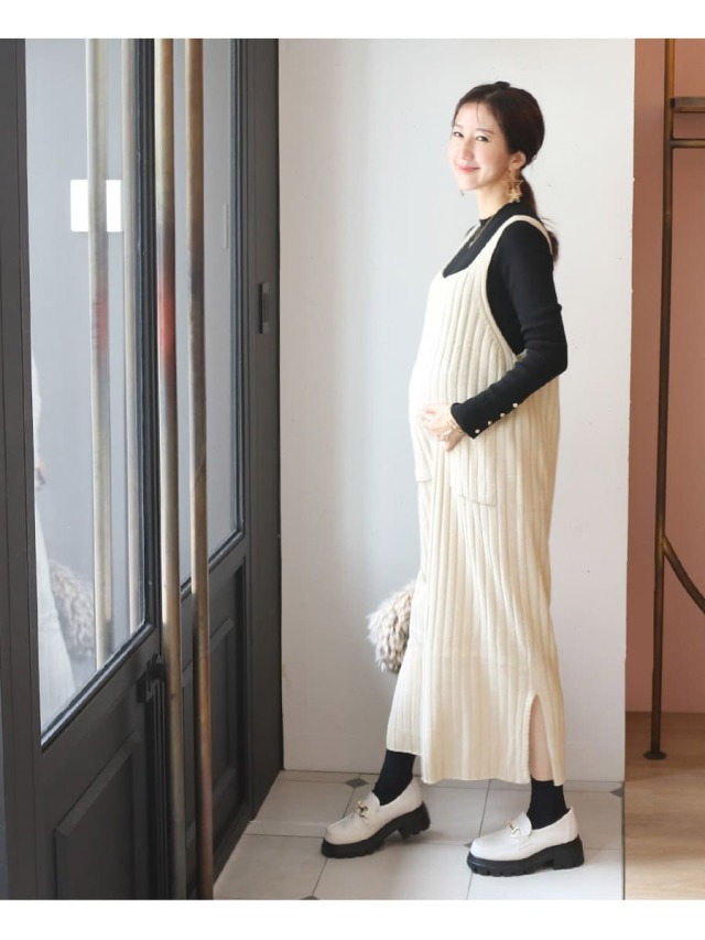 マタニティワンピース　ロングワンピース　授乳ワンピース スタープリント ロングワンピース 授乳服マタニティウェア