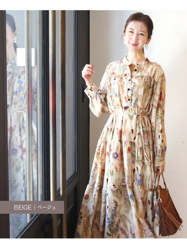 【美品】Milk tea マタニティ 授乳服 ロングワンピース ティアード Milk tea マタニティ 服 授乳服 カノン胸レースティアード
