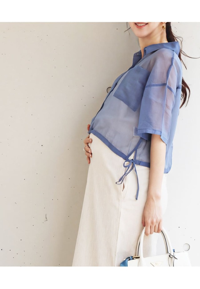 人気完売品★ 【産前・産後対応】マタニティ／シャーリングVワンピース★未使用品 LEPSIM マタニティ 「産前・産後対応」マタニティ／シャーリング