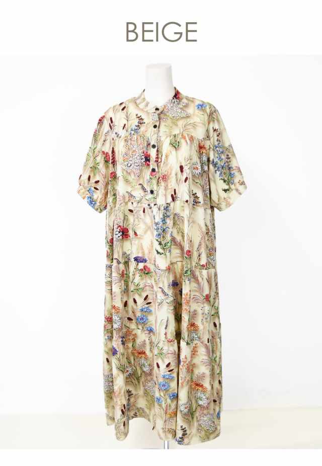 半袖アレクシア・ティアードロングワンピース（ボタンタイプ