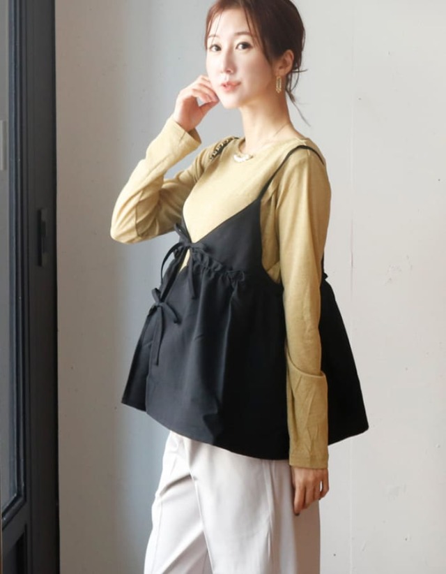 シアーカットソー×フレアキャミ2点セット【582136】