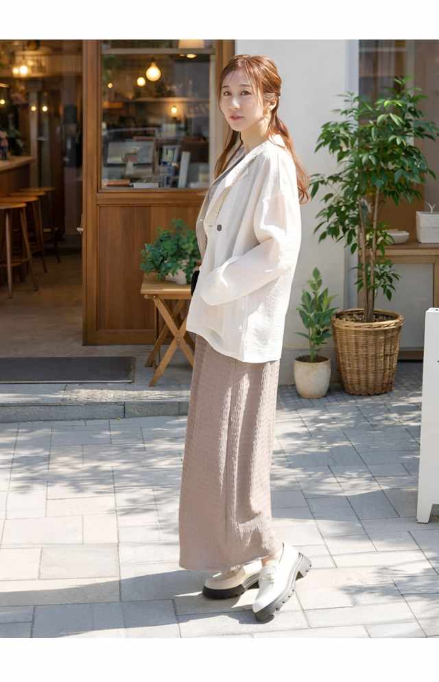 授乳服・マタニティウエア＞シアージャケット×ノースリーブワンピース2