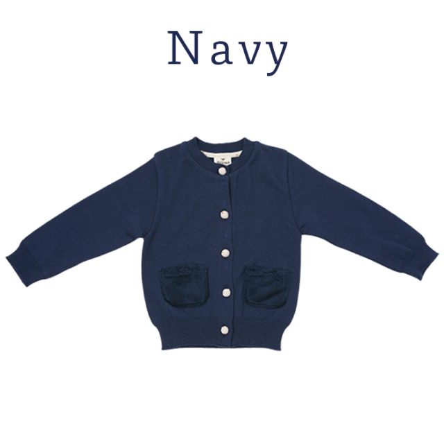 bijoux&bee】ビジューアンドビー ファーポケットのカーディガン