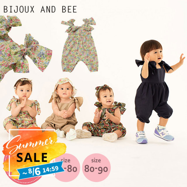 SALE 【bijoux&bee】ビジューアンドビー 肩リボンのオールインワン(BBS20-OW04) 1枚までネコポス可