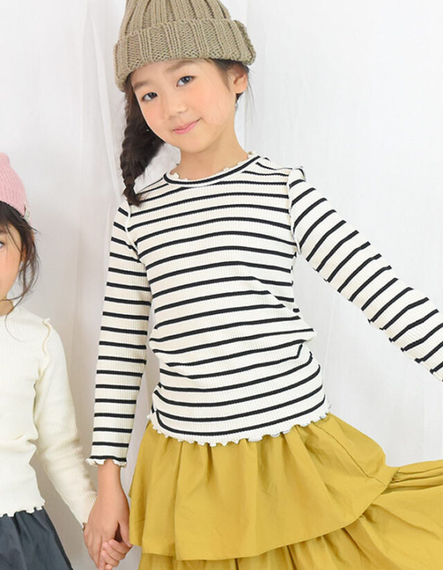 キッズフリルリブTee