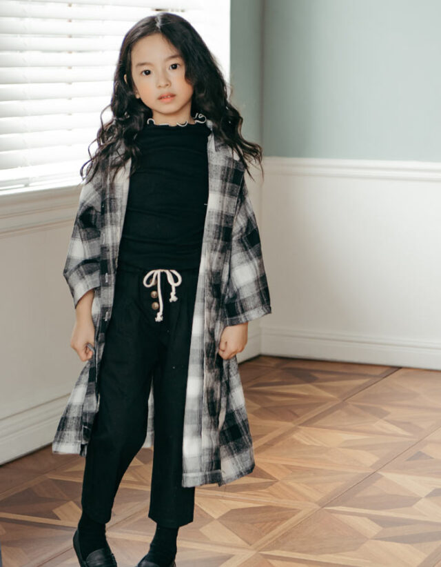 キッズ・コットンフランネルロングジャケット