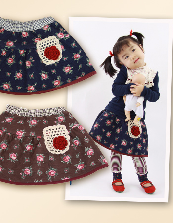 【13時までのご注文で即日発送対象】 【在庫限りSALE】【KIDS】在庫わずか！ハンドメイド風★キルトスカート【1枚までネコポス可】