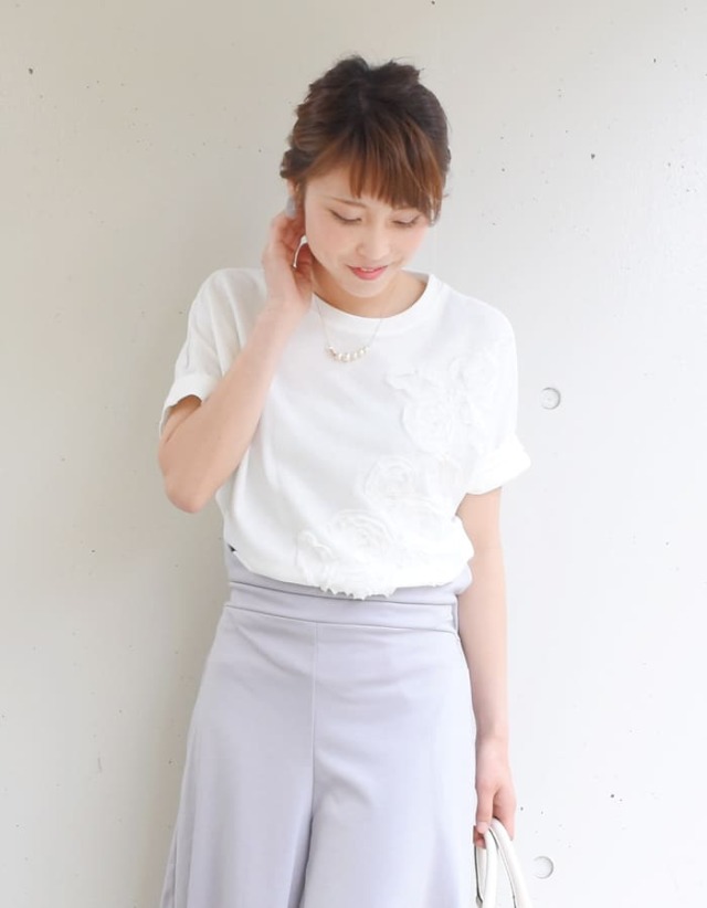 フラワーモチーフロングTee